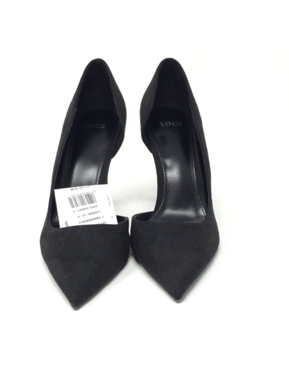 Mango Audrey Black Suede Pointed Toe Stiletto Pumps Size EU 37 / US 9.5M - Picture 3 of 11